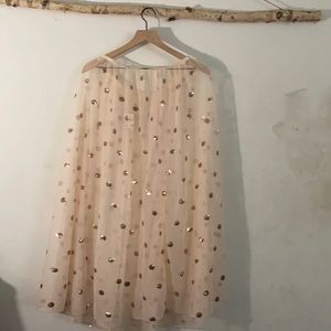NWT Free people tulle with sequin polka dot skirt